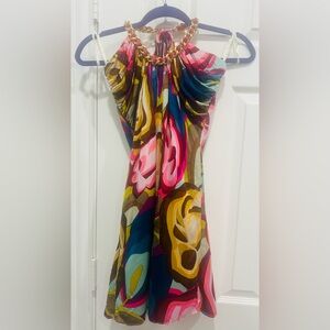 SKY: Silk Floral Mini Dress, Medium